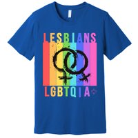 Lesbian Pride Peace Lesbians Rainbow Wives Moms Love Cute Gift Premium T-Shirt