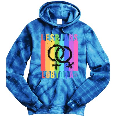 Lesbian Pride Peace Lesbians Rainbow Wives Moms Love Cute Gift Tie Dye Hoodie