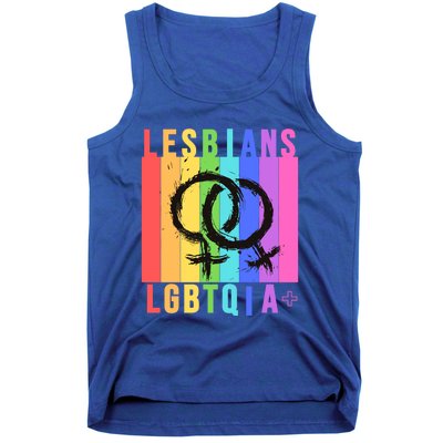 Lesbian Pride Peace Lesbians Rainbow Wives Moms Love Cute Gift Tank Top