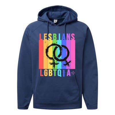 Lesbian Pride Peace Lesbians Rainbow Wives Moms Love Cute Gift Performance Fleece Hoodie