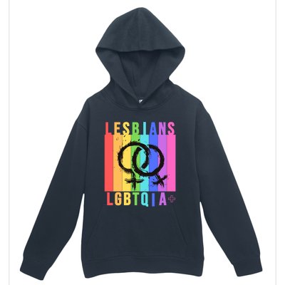 Lesbian Pride Peace Lesbians Rainbow Wives Moms Love Cute Gift Urban Pullover Hoodie