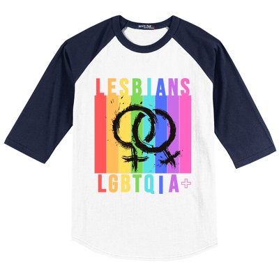 Lesbian Pride Peace Lesbians Rainbow Wives Moms Love Cute Gift Baseball Sleeve Shirt