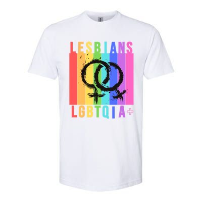 Lesbian Pride Peace Lesbians Rainbow Wives Moms Love Cute Gift Softstyle CVC T-Shirt