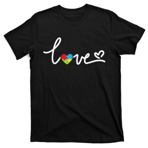 LOVE Puzzle Pieces Heart Autism Awareness Gifts T-Shirt