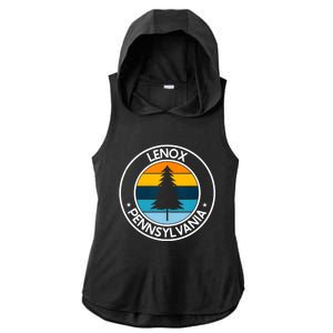 Lenox Pennsylvania Pa Usa City Pride Retro Sunset Ladies PosiCharge Tri-Blend Wicking Draft Hoodie Tank