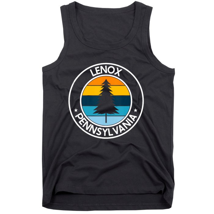 Lenox Pennsylvania Pa Usa City Pride Retro Sunset Tank Top