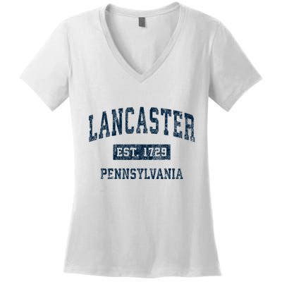 Lancaster Pennsylvania Pa Vintage Sports Women's V-Neck T-Shirt