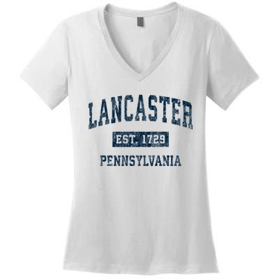 Lancaster Pennsylvania Pa Vintage Sports Women's V-Neck T-Shirt