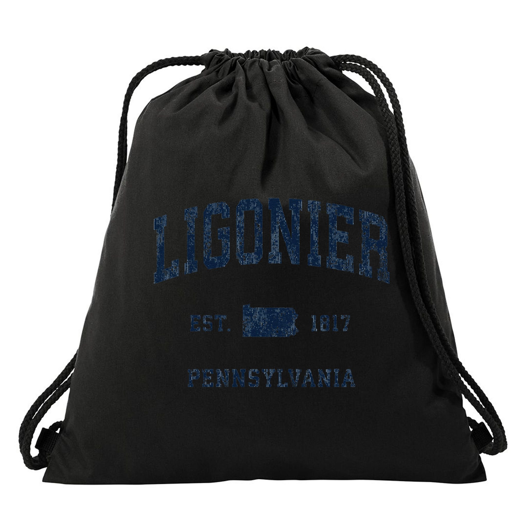 Ligonier Pennsylvania Pa Vintage Athletic Sports Drawstring Bag