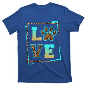 Love Paw Pet Owner Dog Mom Fur Mama Leopard Print Gift T-Shirt