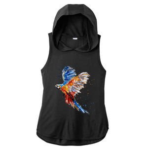 Love Parrot Parrot Lovers Ladies PosiCharge Tri-Blend Wicking Draft Hoodie Tank