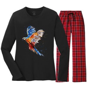 Love Parrot Parrot Lovers Women's Long Sleeve Flannel Pajama Set 