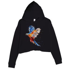 Love Parrot Parrot Lovers Crop Fleece Hoodie