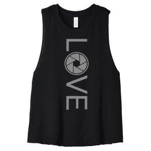 Love Photography Photographer Women's Racerback Cropped Tank