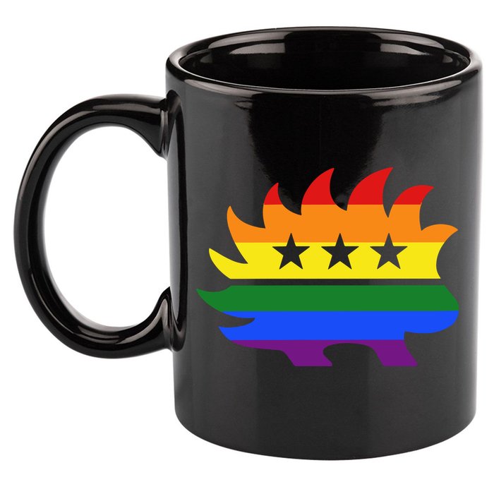 Libertarian Party Porcupine Rainbow 11oz C Handle Ceramic Mug