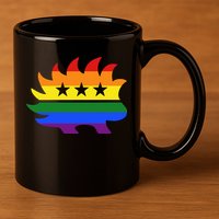 Libertarian Party Porcupine Rainbow 11oz C Handle Ceramic Mug