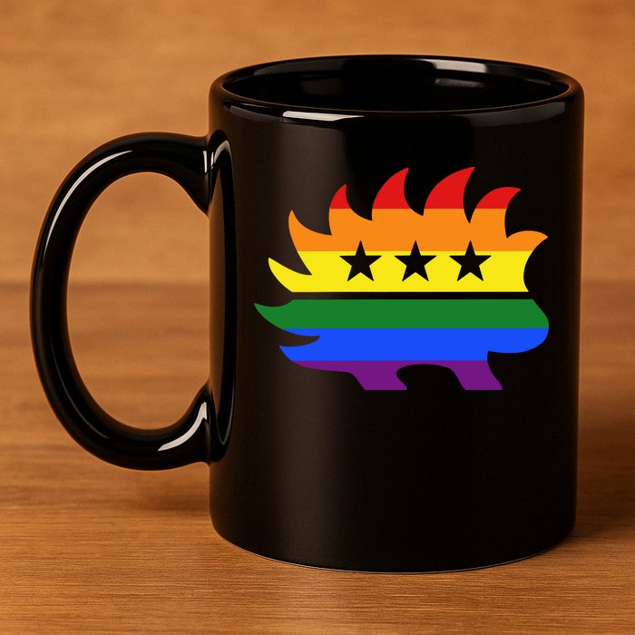Libertarian Party Porcupine Rainbow 11oz C Handle Ceramic Mug