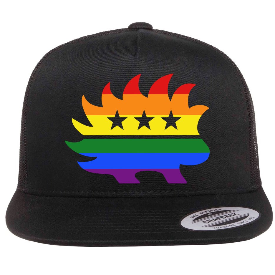 Libertarian Party Porcupine Rainbow Flat Bill Trucker Hat