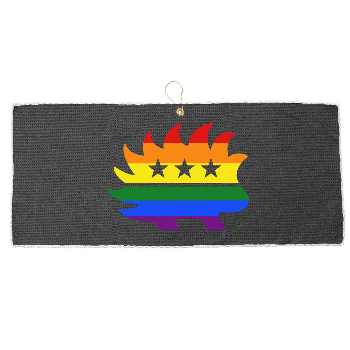 Libertarian Party Porcupine Rainbow Large Microfiber Waffle Golf Towel