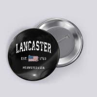 Lancaster Pennsylvania Pa Vintage American Flag Sports Desig Button