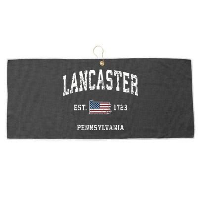 Lancaster Pennsylvania Pa Vintage American Flag Sports Desig Large Microfiber Waffle Golf Towel