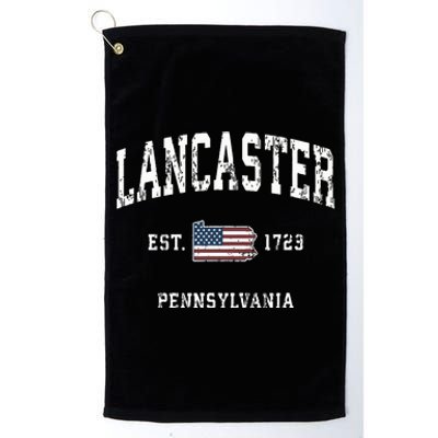 Lancaster Pennsylvania Pa Vintage American Flag Sports Desig Platinum Collection Golf Towel