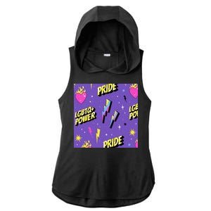 LGBTQ Power Pride Month Ladies PosiCharge Tri-Blend Wicking Draft Hoodie Tank