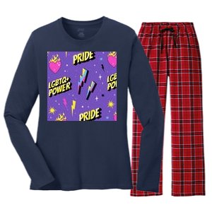 LGBTQ Power Pride Month Women's Long Sleeve Flannel Pajama Set 