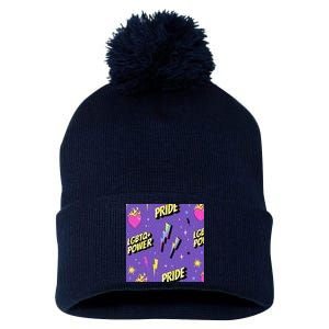 LGBTQ Power Pride Month Pom Pom 12in Knit Beanie