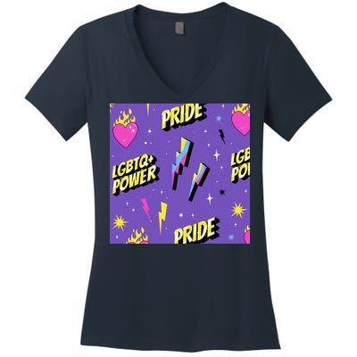 LGBTQ Power Pride Month Women's V-Neck T-Shirt