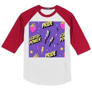 LGBTQ Power Pride Month Kids Colorblock Raglan Jersey