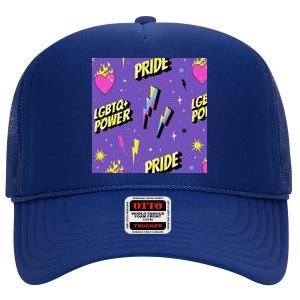 LGBTQ Power Pride Month High Crown Mesh Back Trucker Hat