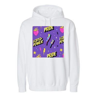 LGBTQ Power Pride Month Garment-Dyed Fleece Hoodie