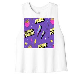 LGBTQ Power Pride Month Women's Racerback Cropped Tank