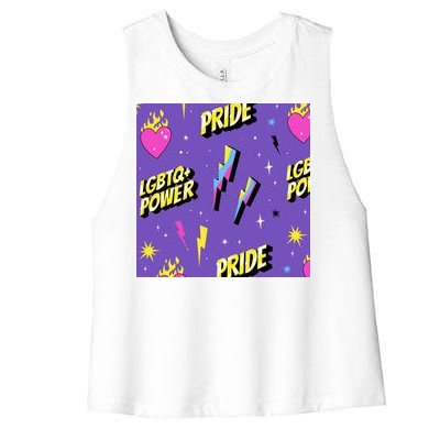 LGBTQ Power Pride Month Women's Racerback Cropped Tank