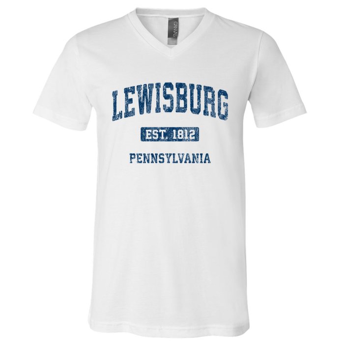 Lewisburg Pennsylvania Pa Vintage Athletic Sports Design V-Neck T-Shirt