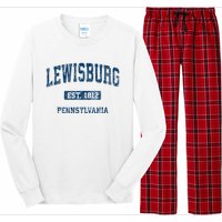 Lewisburg Pennsylvania Pa Vintage Athletic Sports Design Long Sleeve Pajama Set