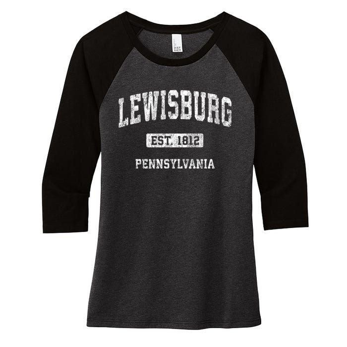 Lewisburg Pennsylvania Pa Vintage Athletic Sports Design Women's Tri-Blend 3/4-Sleeve Raglan Shirt