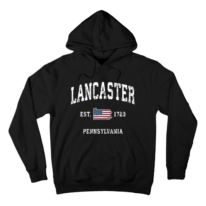 Lancaster Pennsylvania Pa Vintage American Flag Sports Hoodie