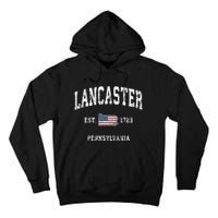 Lancaster Pennsylvania Pa Vintage American Flag Sports Tall Hoodie