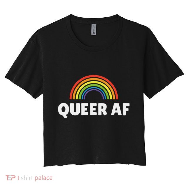 Lgbt Pride Queer Af Women's Crop Top Tee