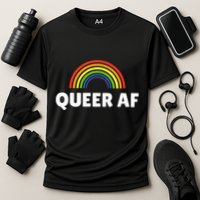 Lgbt Pride Queer Af Cooling Performance Crew T-Shirt