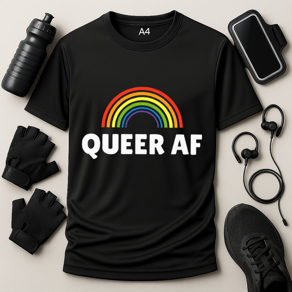 Lgbt Pride Queer Af Cooling Performance Crew T-Shirt
