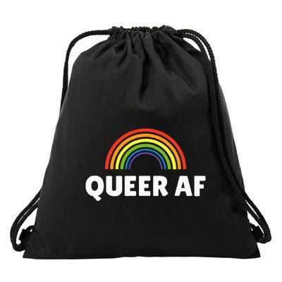 Lgbt Pride Queer Af Drawstring Bag