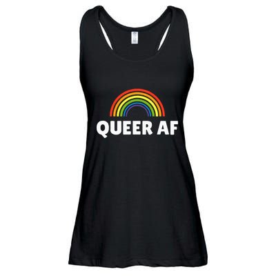 Lgbt Pride Queer Af Ladies Essential Flowy Tank