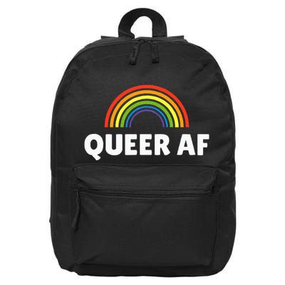Lgbt Pride Queer Af 16 in Basic Backpack