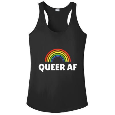 Lgbt Pride Queer Af Ladies PosiCharge Competitor Racerback Tank