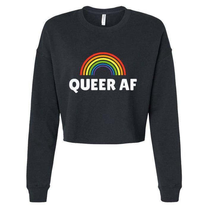 Lgbt Pride Queer Af Cropped Pullover Crew