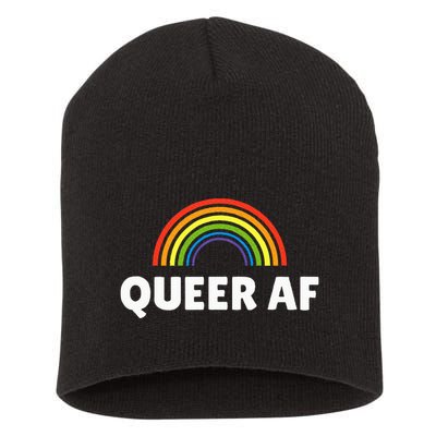 Lgbt Pride Queer Af Short Acrylic Beanie