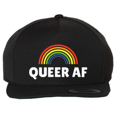 Lgbt Pride Queer Af Wool Snapback Cap